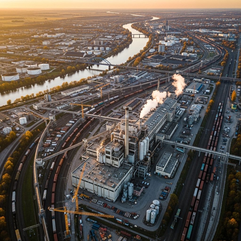 Vue aérienne d'une table en bois avec des légumes frais colorés, des fruits, des noix et des herbes aromatiques disposés en composition équilibrée sur fond naturel